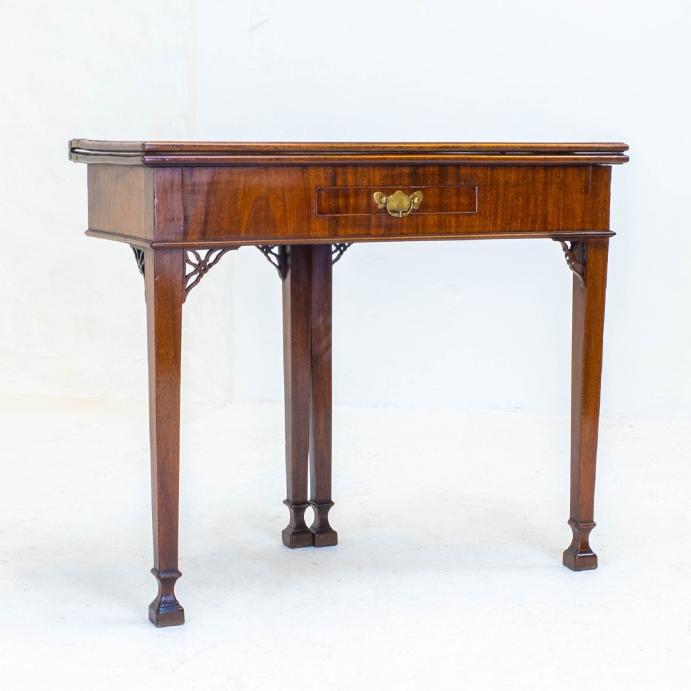 Georgian Chippendale Mahogany Console / Foldover Tea Table (George III) View II