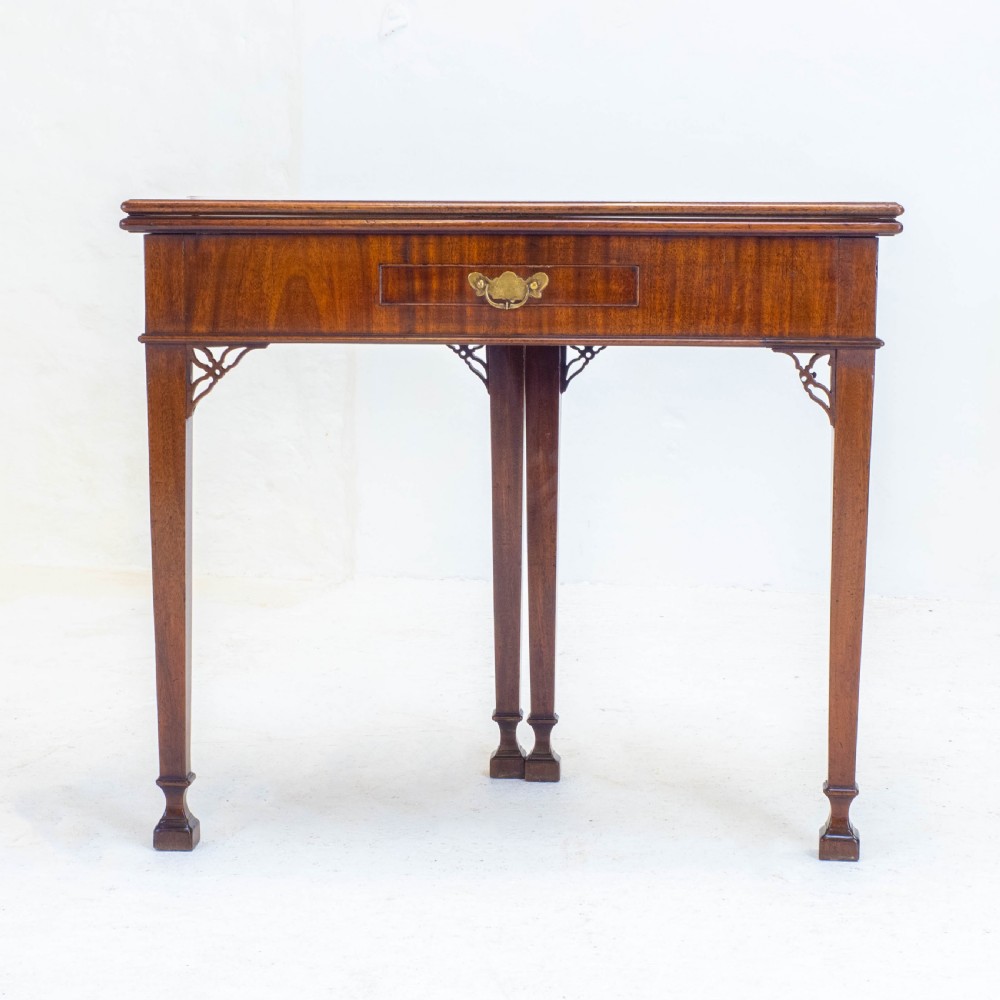 Georgian Chippendale Mahogany Console / Foldover Tea Table (George III) View III