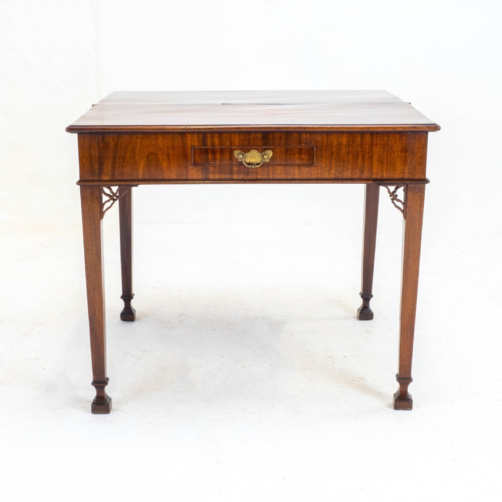 Georgian Chippendale Mahogany Console / Foldover Tea Table (George III) View IV