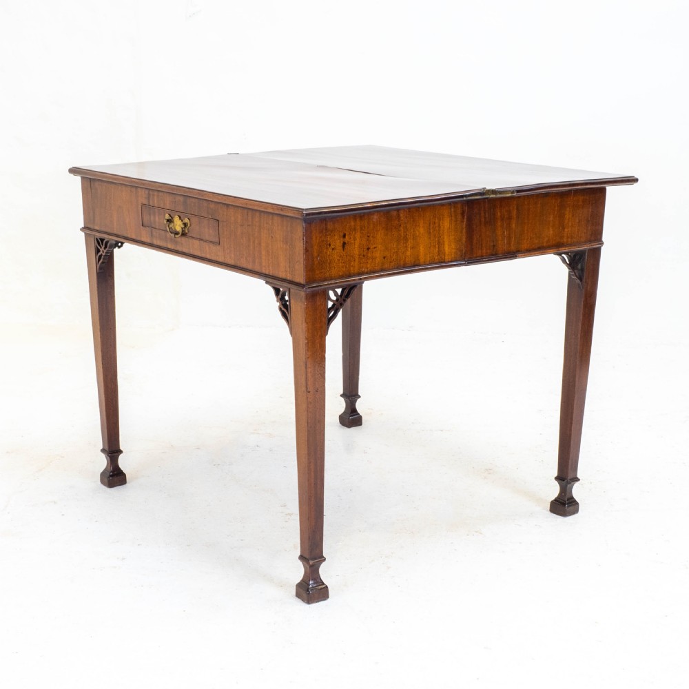 Georgian Chippendale Mahogany Console / Foldover Tea Table (George III) View VI