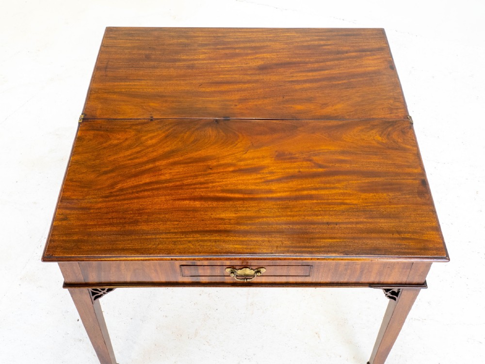 Georgian Chippendale Mahogany Console / Foldover Tea Table (George III) View VII