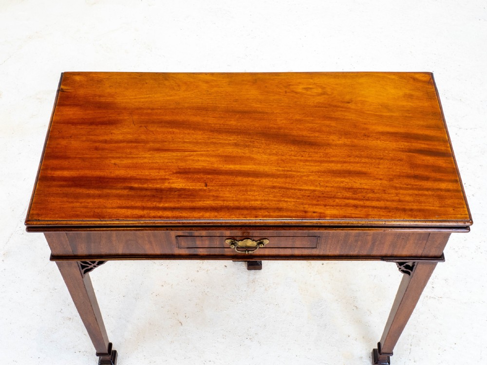 Georgian Chippendale Mahogany Console / Foldover Tea Table (George III) View X