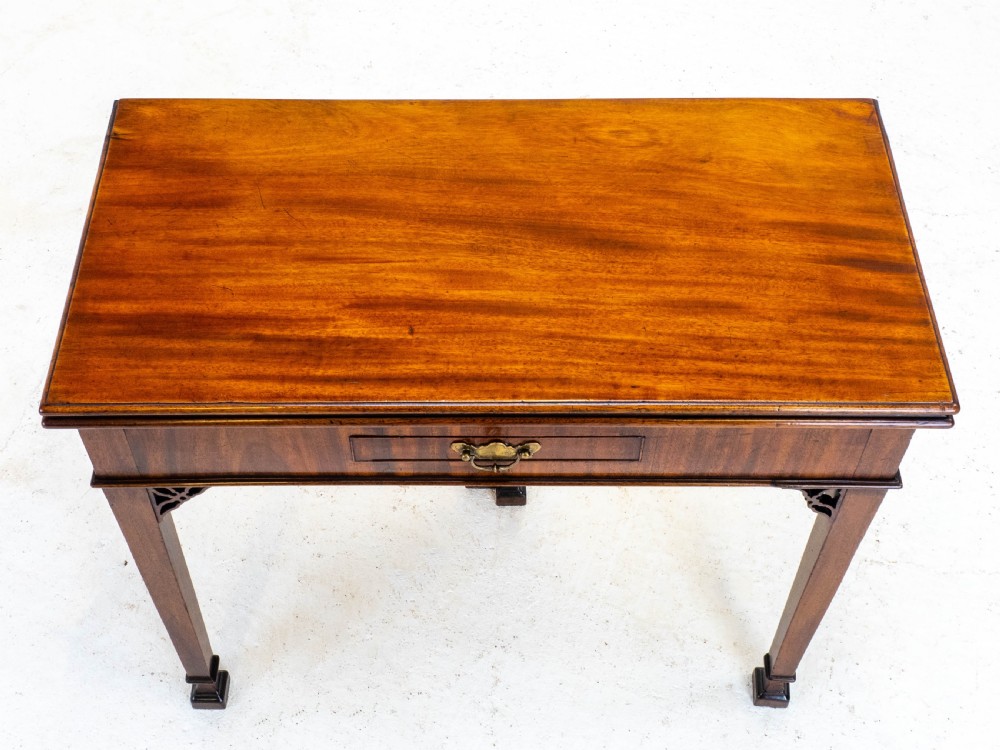 Georgian Chippendale Mahogany Console / Foldover Tea Table (George III) View XI