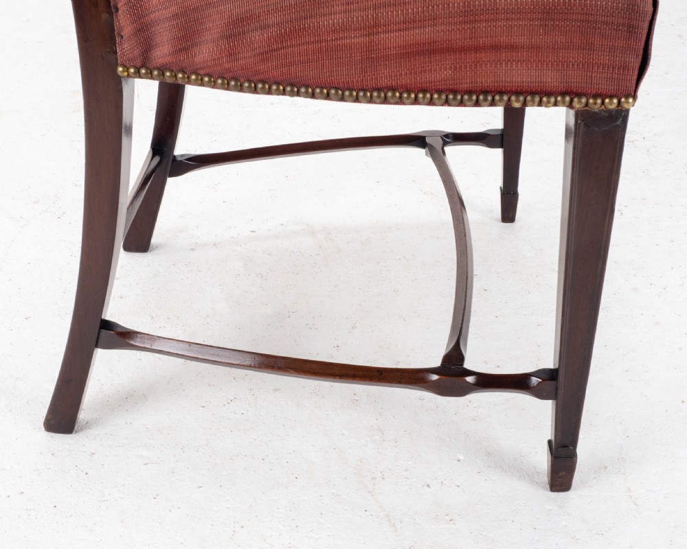 Hepplewhite Style C19th Horsehair Upholstered Set of 4 Mahogany Dining Chairs View XI