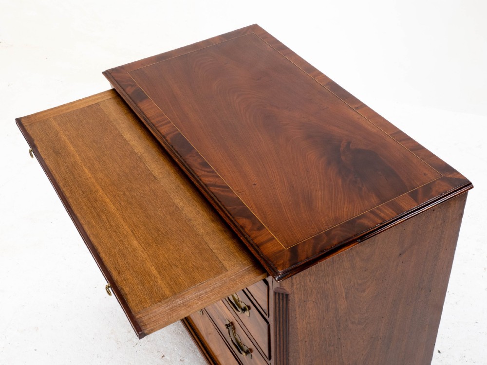 Georgian Mahogany Inlaid Bachelors Chest of Drawers (George II/III) View XXV