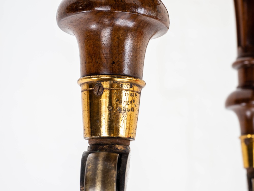 A Leather & Walnut Gillows-esque Stool with Cope & Collinson Castors Mid C19th View XII