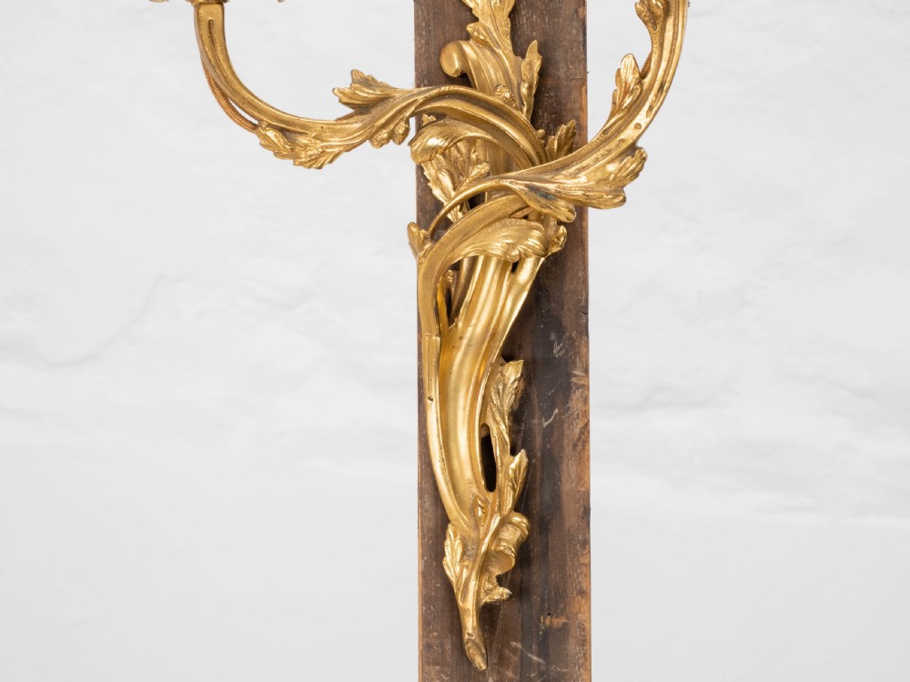 Pair C19th French Rococo Gilt Metal Wall Sconces (Wall lights) View VI