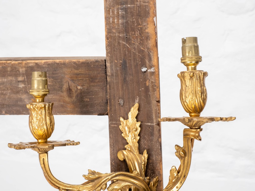 Pair C19th French Rococo Gilt Metal Wall Sconces (Wall lights) View VIII