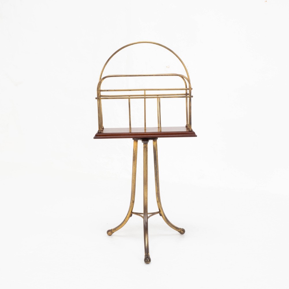 C19th Mahogany & Brass Revolving Magazine or Book Stand (Regency) View VI