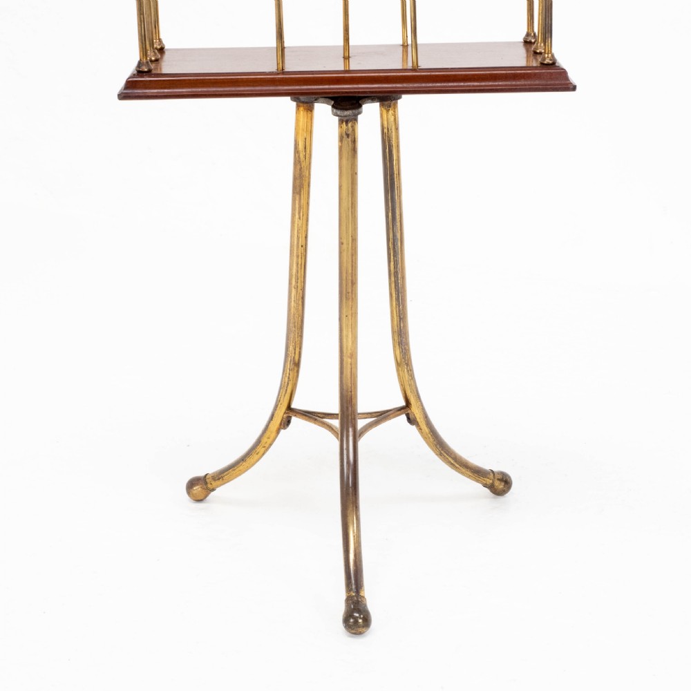 C19th Mahogany & Brass Revolving Magazine or Book Stand (Regency) View VII