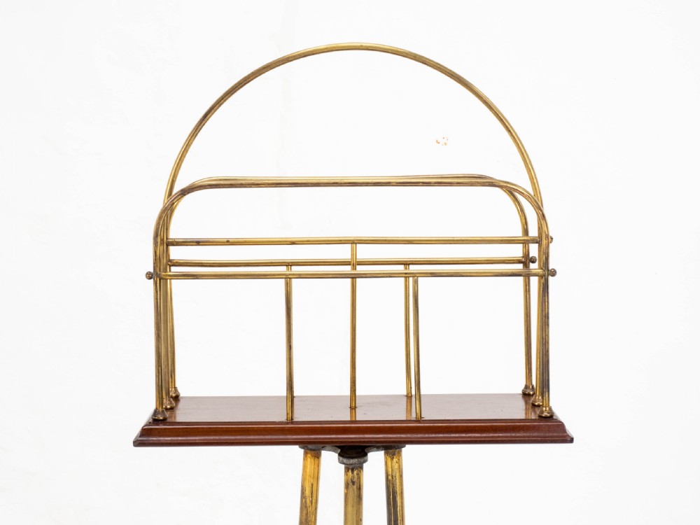 C19th Mahogany & Brass Revolving Magazine or Book Stand (Regency) View VIII