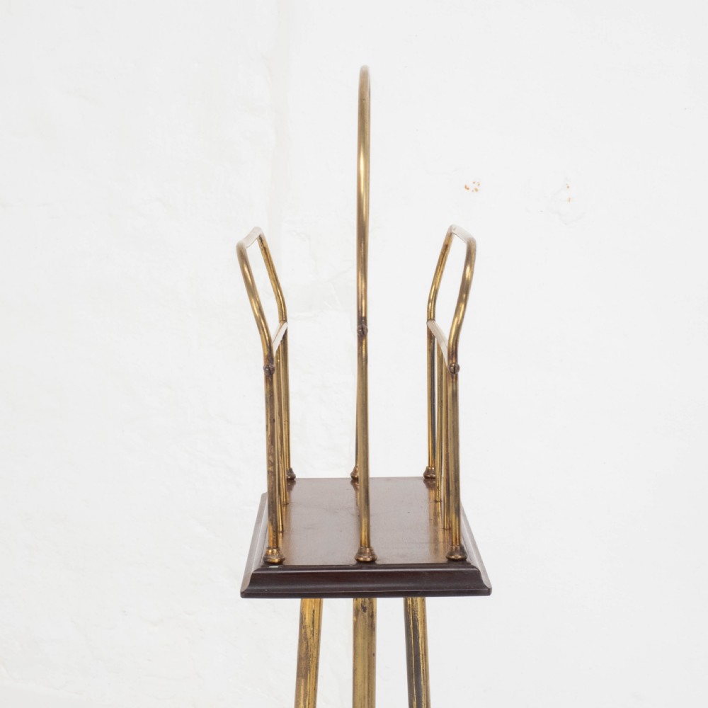 C19th Mahogany & Brass Revolving Magazine or Book Stand (Regency) View IX