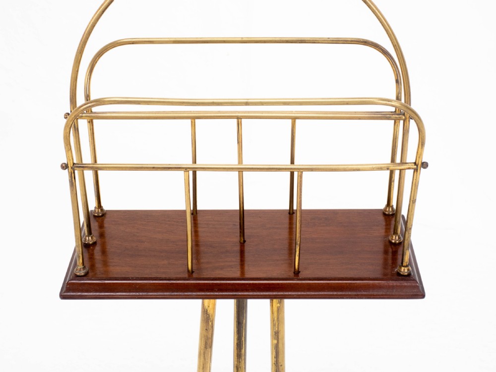 C19th Mahogany & Brass Revolving Magazine or Book Stand (Regency) View XI