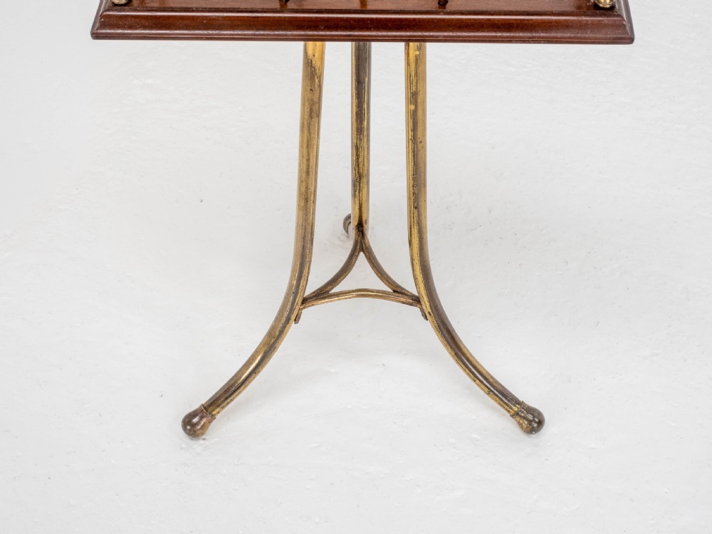 C19th Mahogany & Brass Revolving Magazine or Book Stand (Regency) View XIV