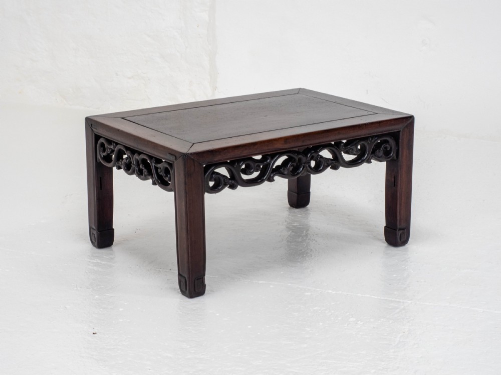 C19th Qing Chinese Small Rosewood Coffee Table (Opium Low Table) View II