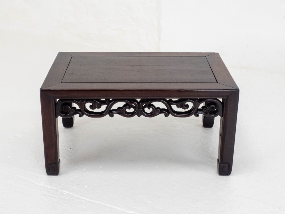 C19th Qing Chinese Small Rosewood Coffee Table (Opium Low Table) View V
