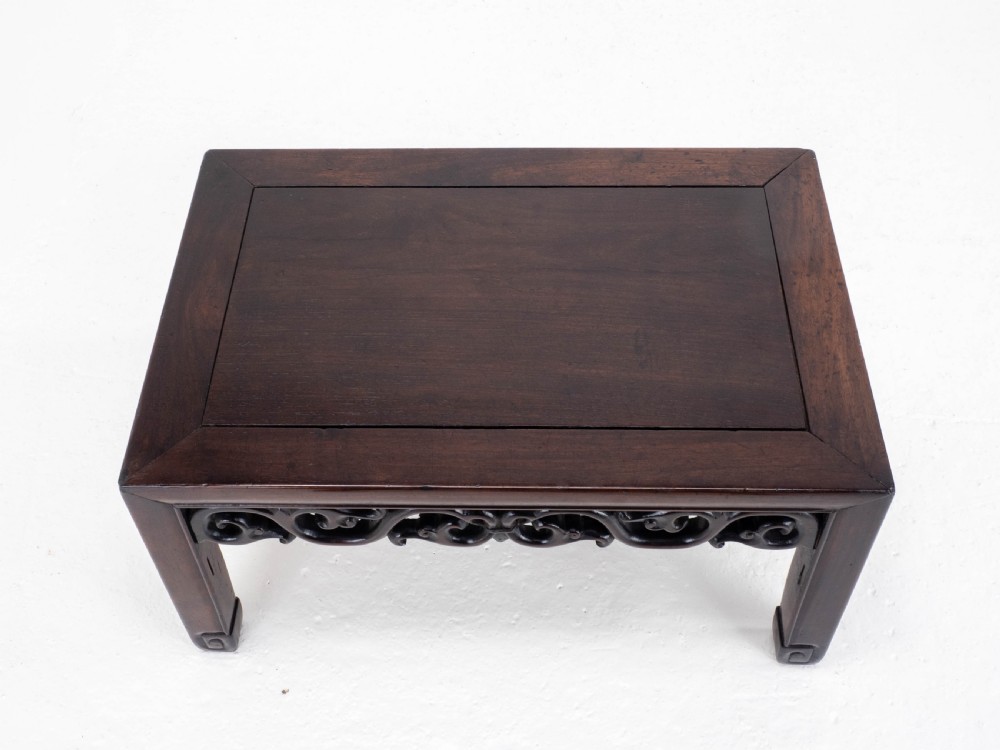 C19th Qing Chinese Small Rosewood Coffee Table (Opium Low Table) View X