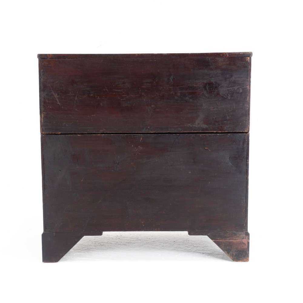Georgian Mahogany Inlaid Split Chest of Drawers (Regency Campaign) View X