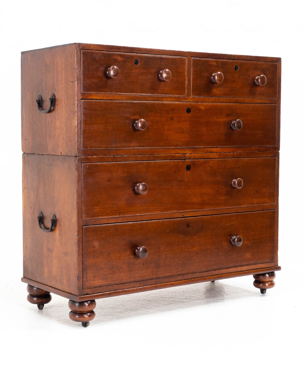 Georgian Military Campaign Teak Chest of Drawers (George III)