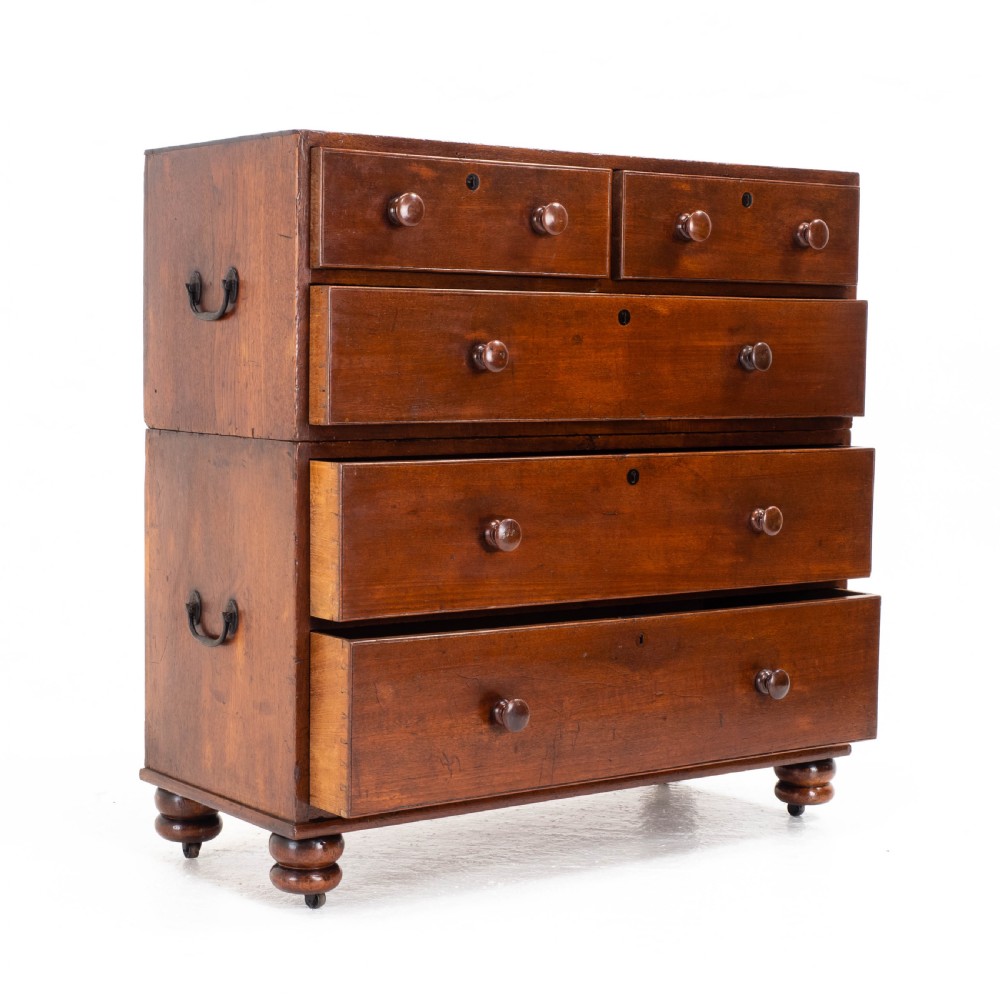 Georgian Military Campaign Teak Chest of Drawers (George III) View III