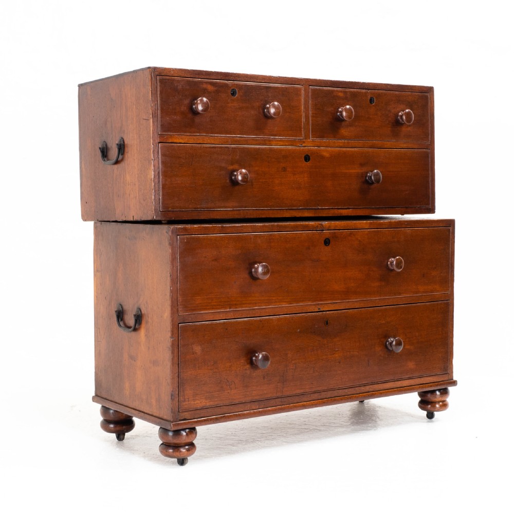 Georgian Military Campaign Teak Chest of Drawers (George III) View IV
