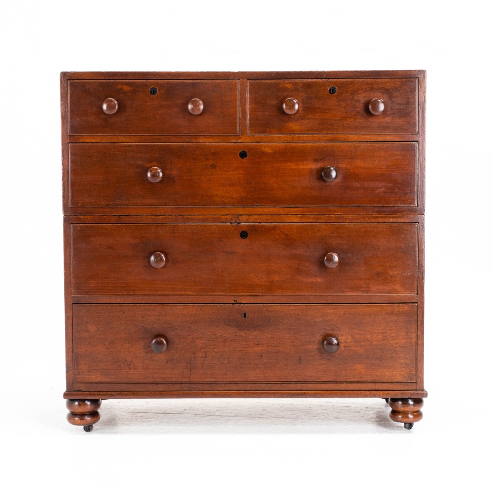 Georgian Military Campaign Teak Chest of Drawers (George III) View VI