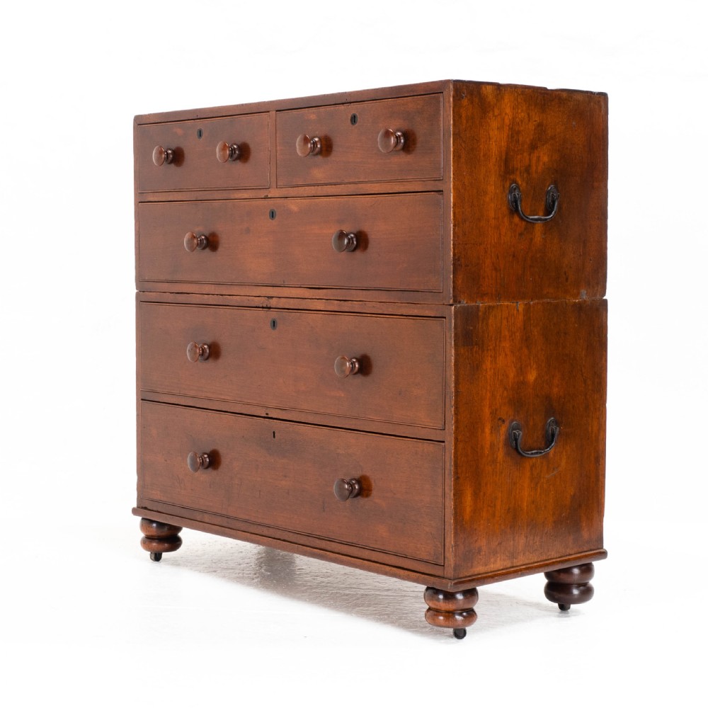 Georgian Military Campaign Teak Chest of Drawers (George III) View VII