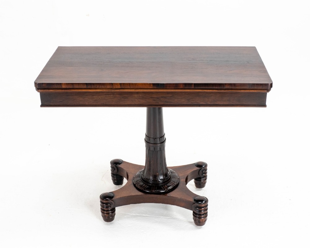 Regency Rosewood Card/Games or Console Table (Georgian William IV) View XIII