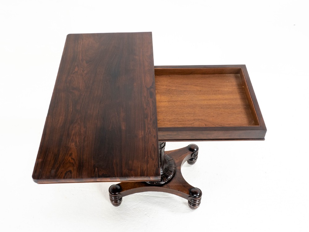 Regency Rosewood Card/Games or Console Table (Georgian William IV) View XVII