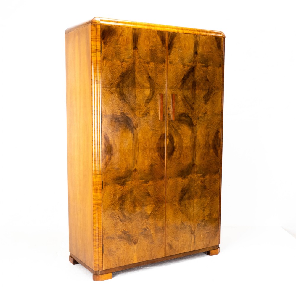 Art Deco Burr Walnut Double Wardrobe (Small Compactum Armoire) View III