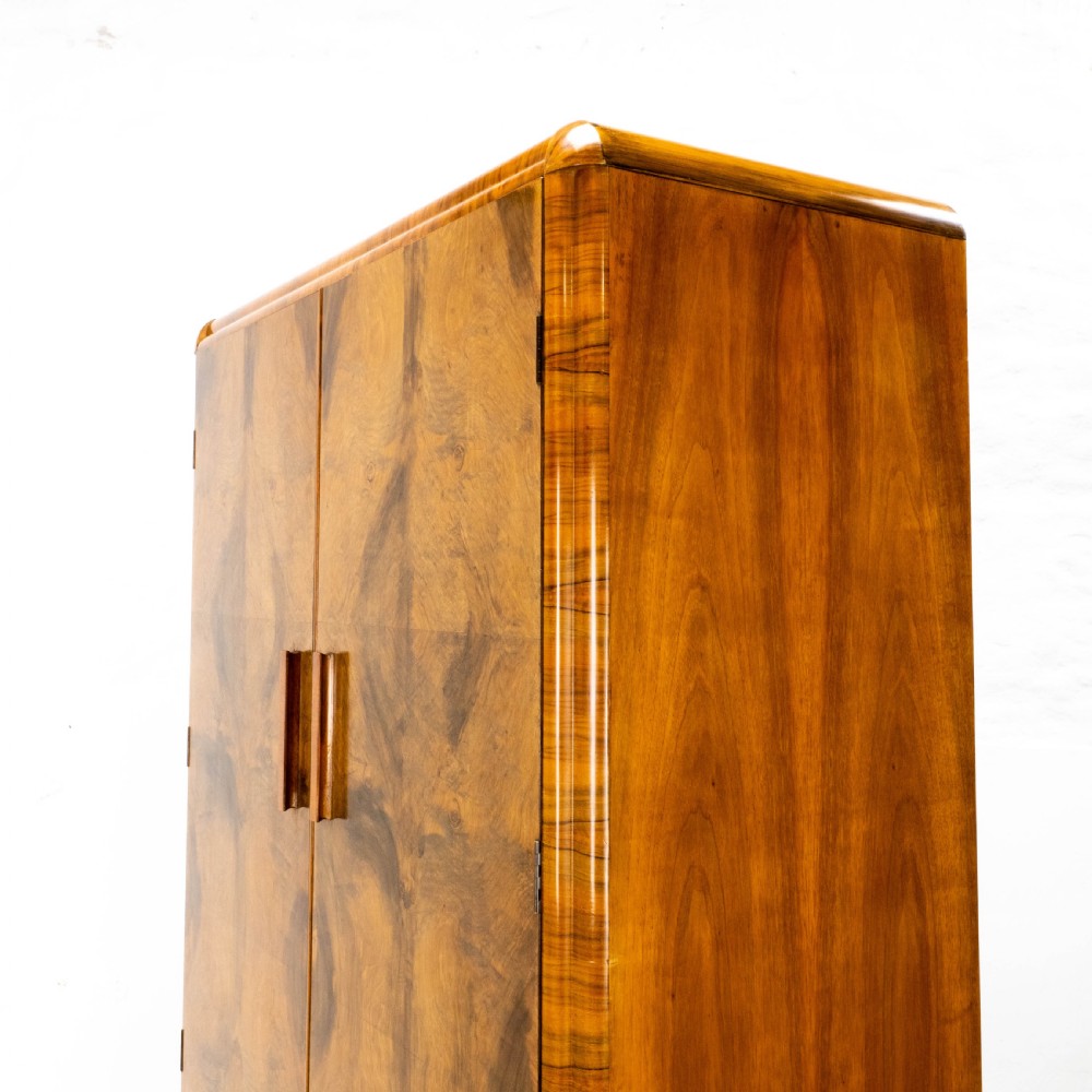 Art Deco Burr Walnut Double Wardrobe (Small Compactum Armoire) View VIII