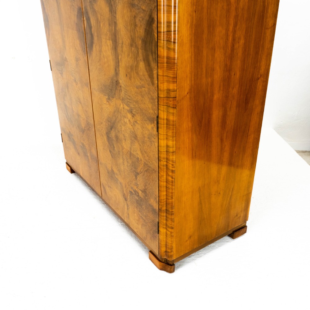 Art Deco Burr Walnut Double Wardrobe (Small Compactum Armoire) View IX