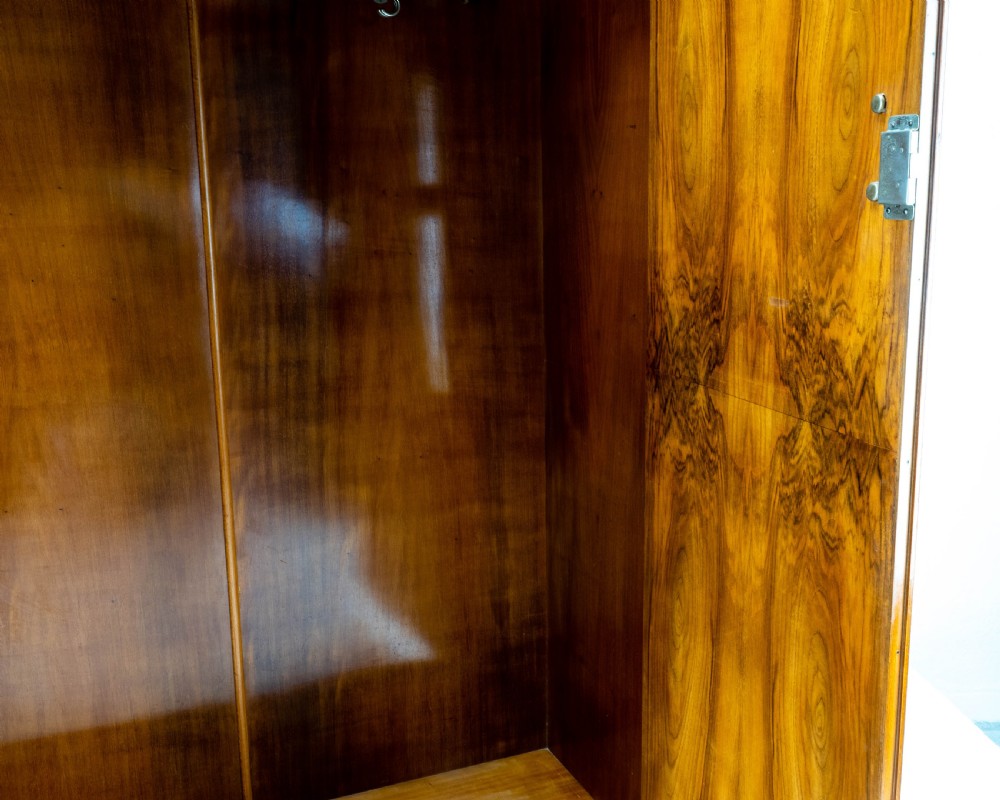 Art Deco Burr Walnut Double Wardrobe (Small Compactum Armoire) View XIII