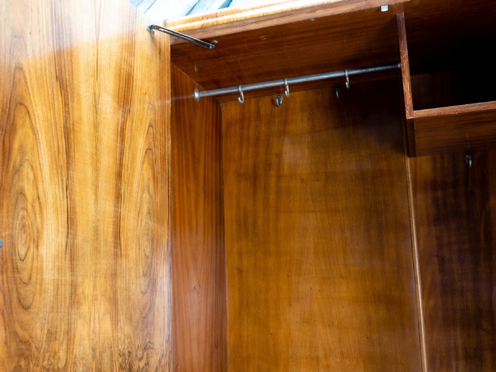 Art Deco Burr Walnut Double Wardrobe (Small Compactum Armoire) View XVI