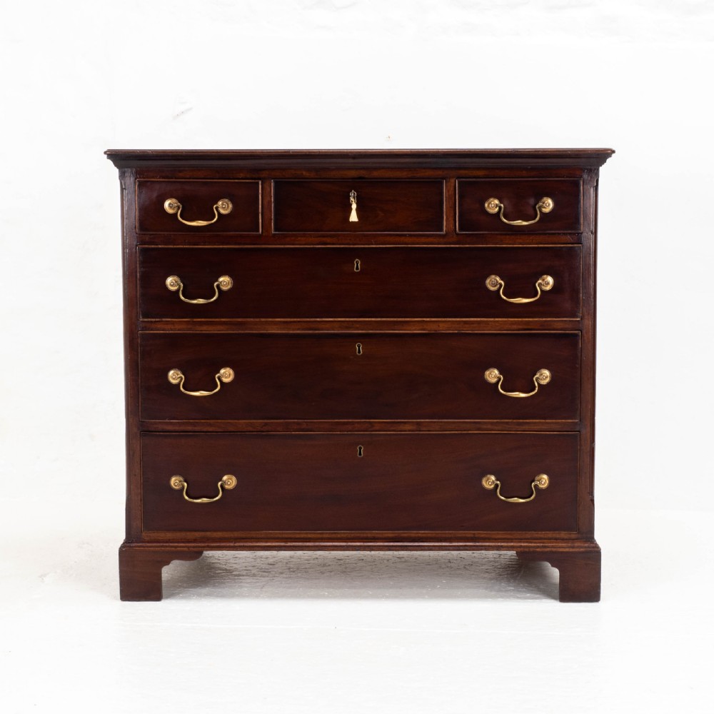 George III Mahogany Straight Front Chest of Drawers (Georgian) View II
