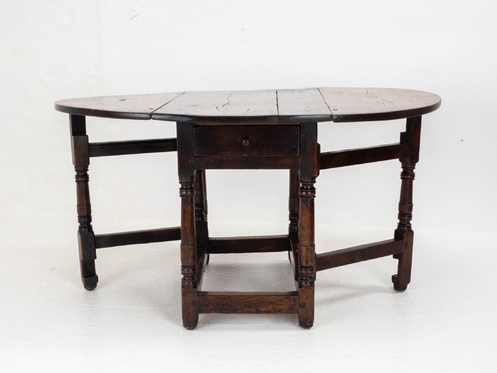 C17th Small Oak Country Gateleg Dining Table (Side Occasional) View II