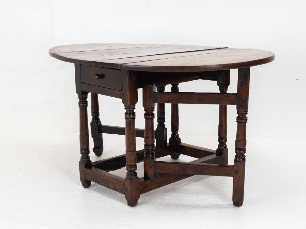 C17th Small Oak Country Gateleg Dining Table (Side Occasional) View III