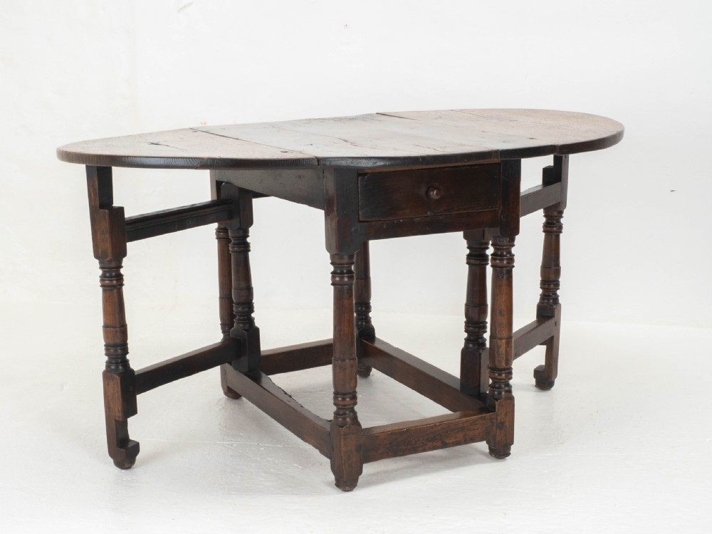 C17th Small Oak Country Gateleg Dining Table (Side Occasional) View IV