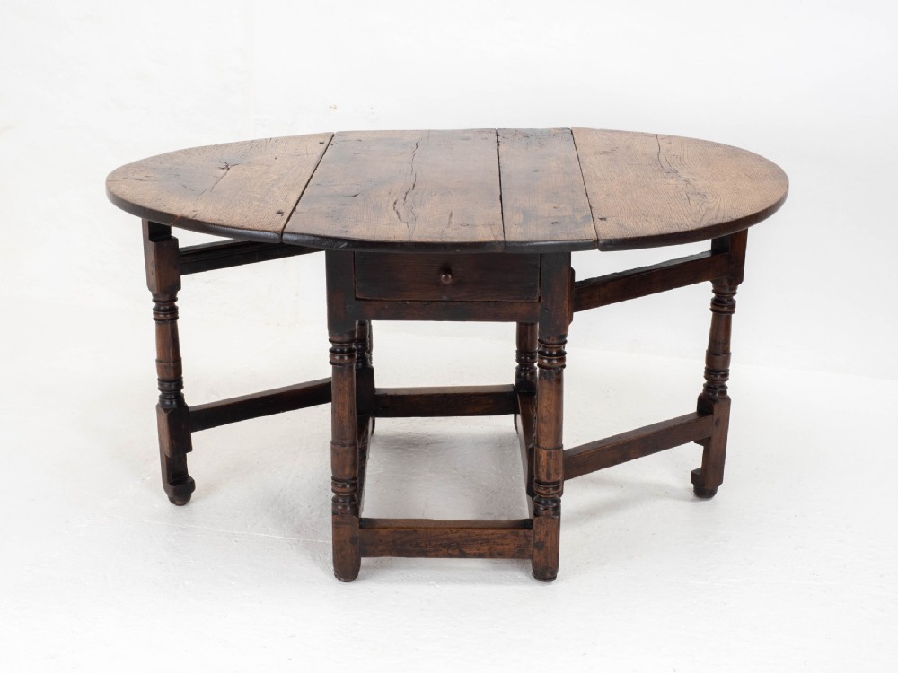 C17th Small Oak Country Gateleg Dining Table (Side Occasional) View VI