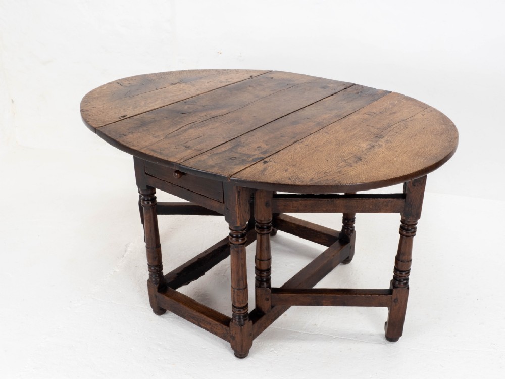C17th Small Oak Country Gateleg Dining Table (Side Occasional) View VII