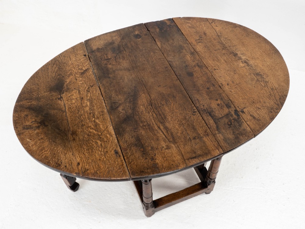 C17th Small Oak Country Gateleg Dining Table (Side Occasional) View IX