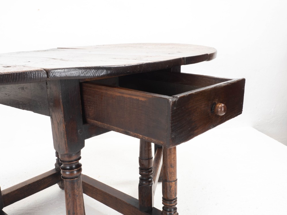 C17th Small Oak Country Gateleg Dining Table (Side Occasional) View XIII