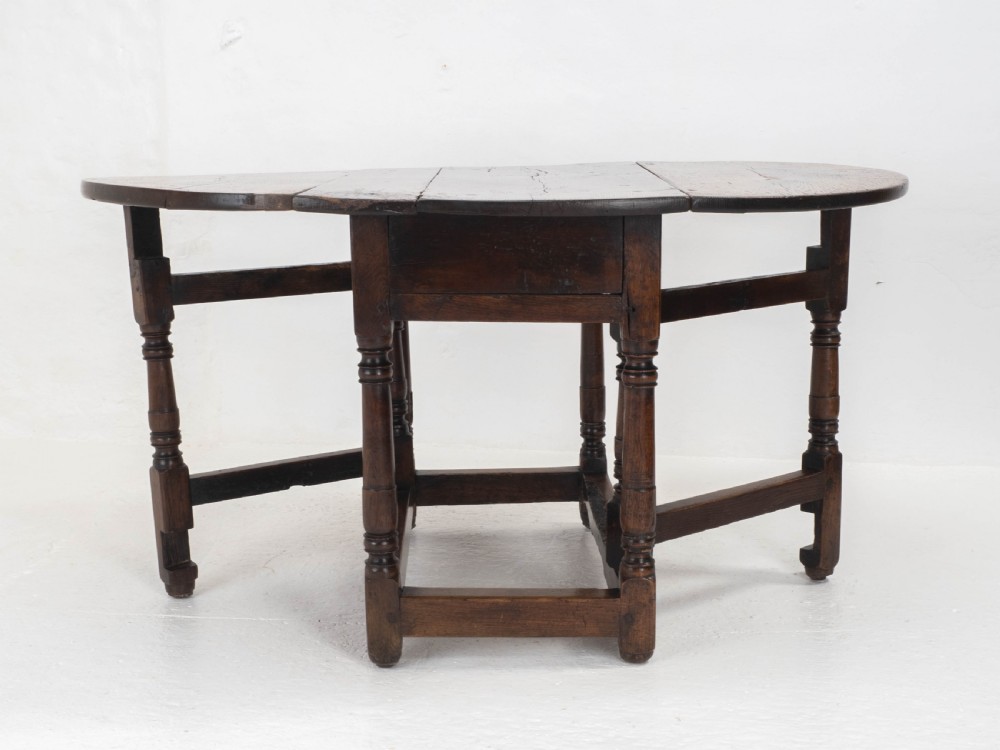 C17th Small Oak Country Gateleg Dining Table (Side Occasional) View XIV