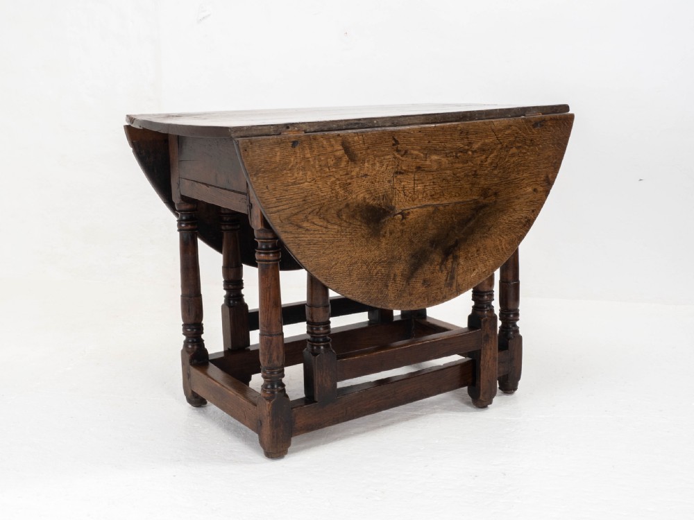 C17th Small Oak Country Gateleg Dining Table (Side Occasional) View XV
