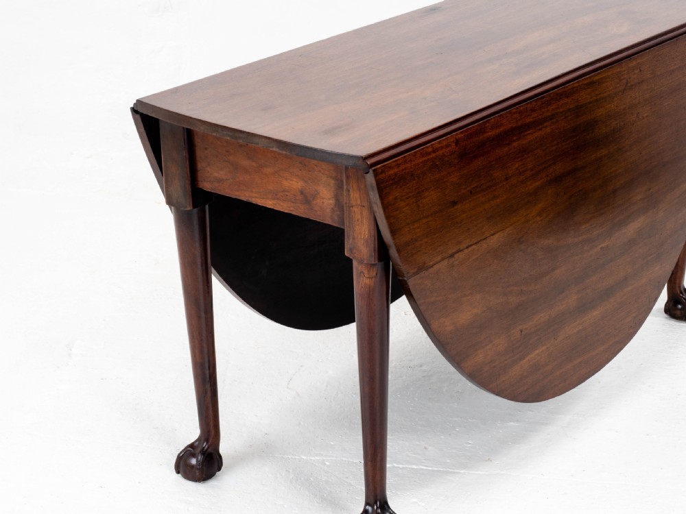 George II Ball & Claw Mahogany Gateleg Drop Leaf Dining Table (Georgian) View XI