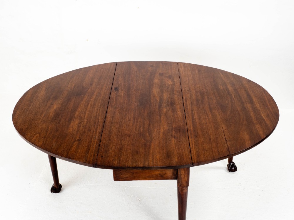 George II Ball & Claw Mahogany Gateleg Drop Leaf Dining Table (Georgian) View XVI