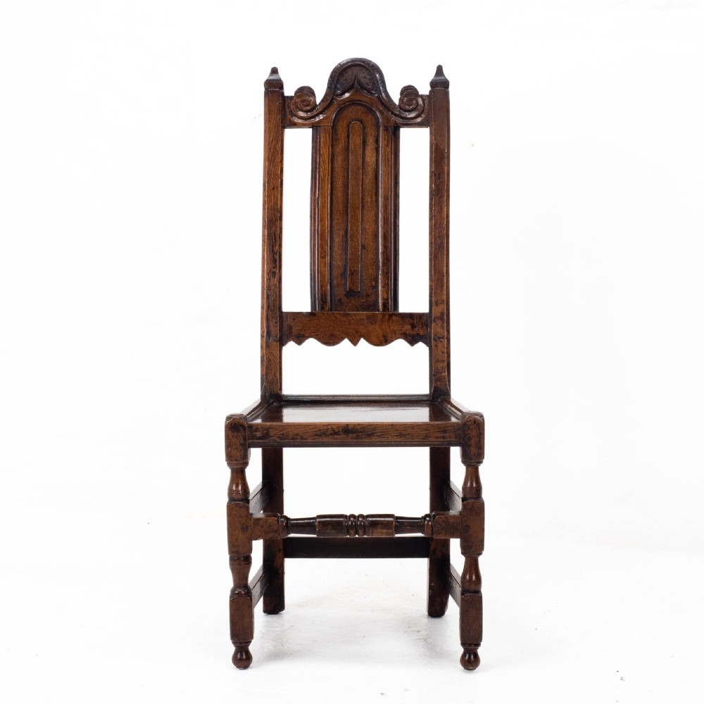 William & Mary Oak High Back Side Chair, Late C17th (Carolean, Jacobean) View IV