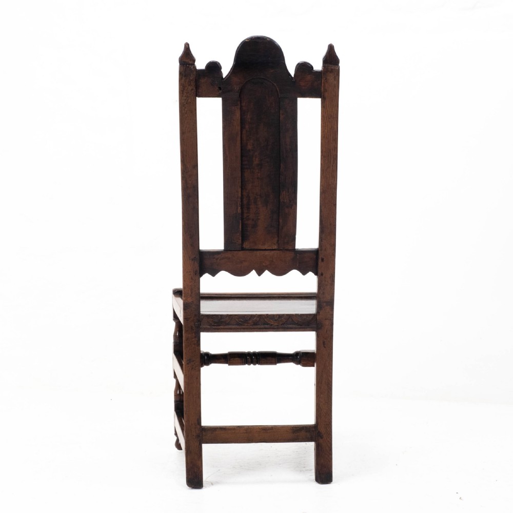 William & Mary Oak High Back Side Chair, Late C17th (Carolean, Jacobean) View VI