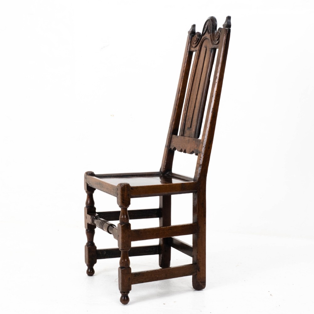 William & Mary Oak High Back Side Chair, Late C17th (Carolean, Jacobean) View VIII