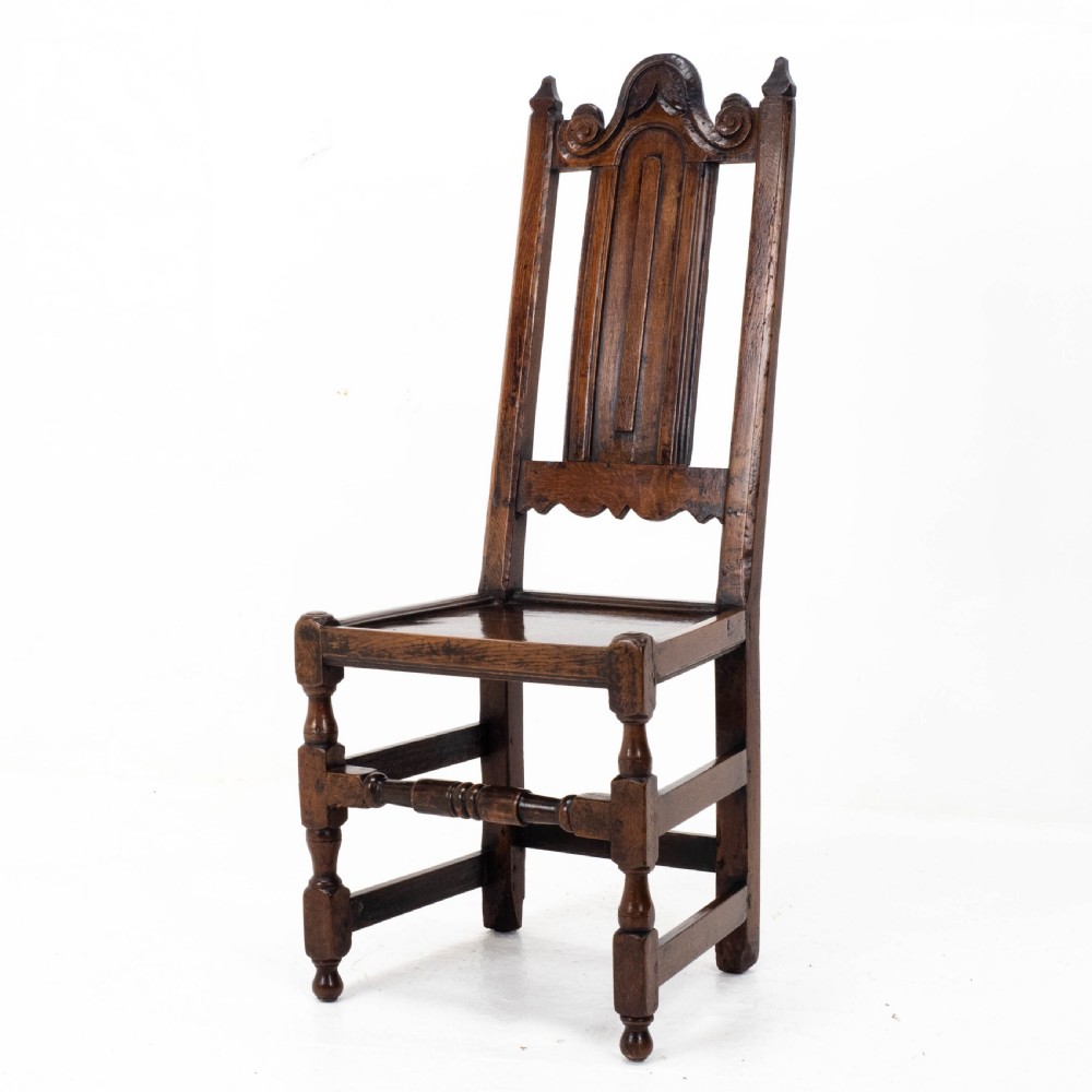 William & Mary Oak High Back Side Chair, Late C17th (Carolean, Jacobean) View IX